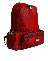 Thumbnail for Dolce & Gabbana Red Patent Leather Logo Plaque Backpack Bag