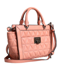 Thumbnail for Michael Kors Peach Quilted Leather Logo Crossbody VIVIANNE Messenger Bag