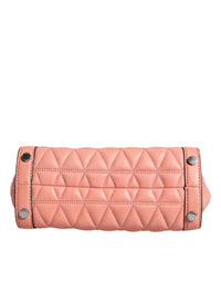 Thumbnail for Michael Kors Peach Quilted Leather Logo Crossbody VIVIANNE Messenger Bag