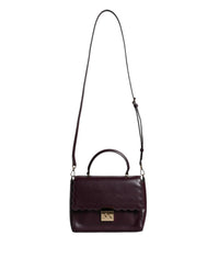 Thumbnail for Michael Kors Purple Leather Logo Plaque Crossbody MINDY Satchel Bag