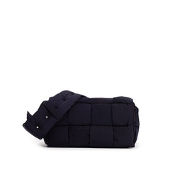 Luxour, Bottega Veneta Navy Blue Nylon Bag, 