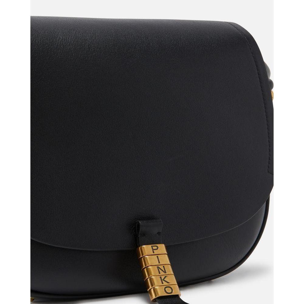 Luxour, PINKO Black Leather Women Crossbody Bag, 