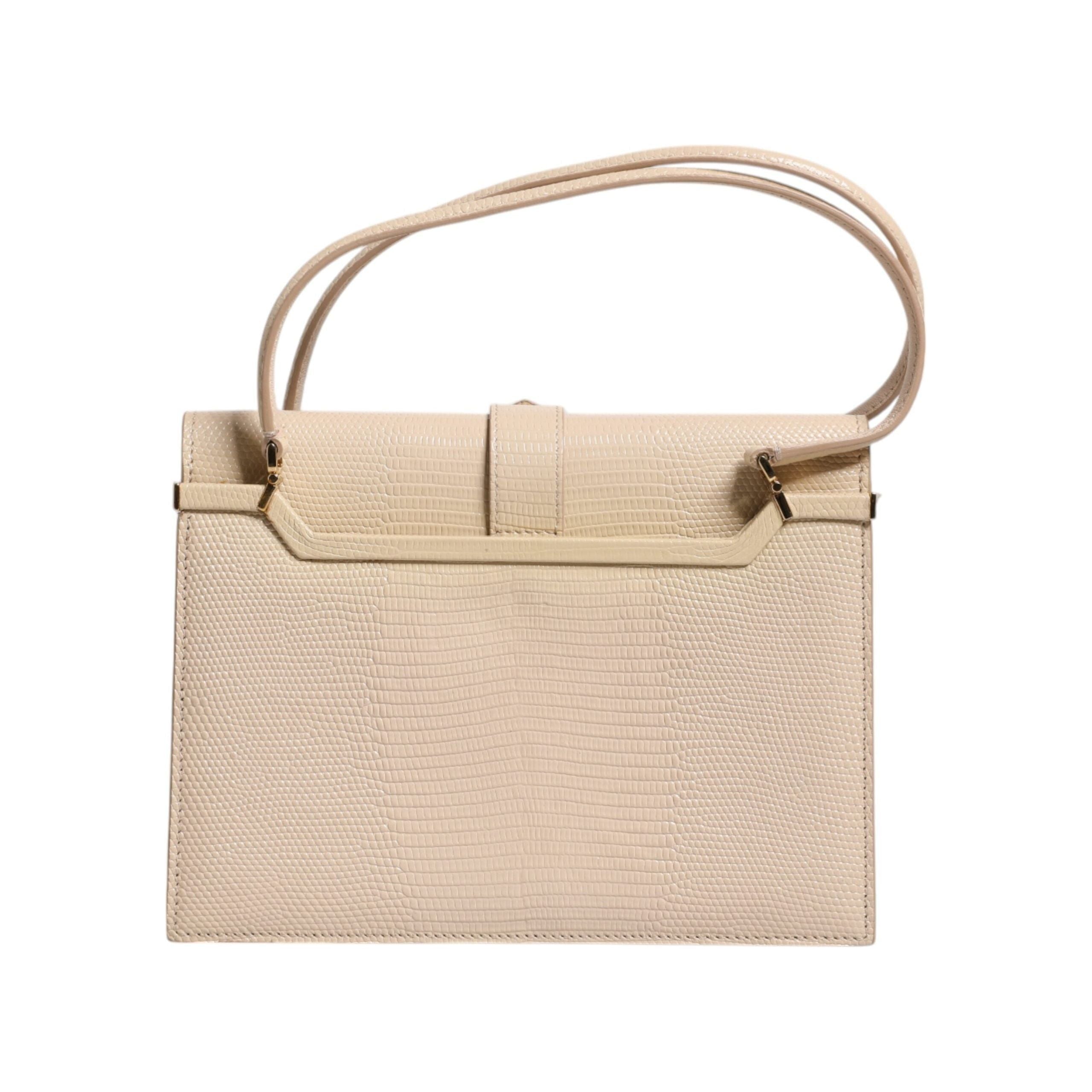 Luxour, Dolce & Gabbana Beige Leather Ingrid Top Handle Shoulder Bag, 