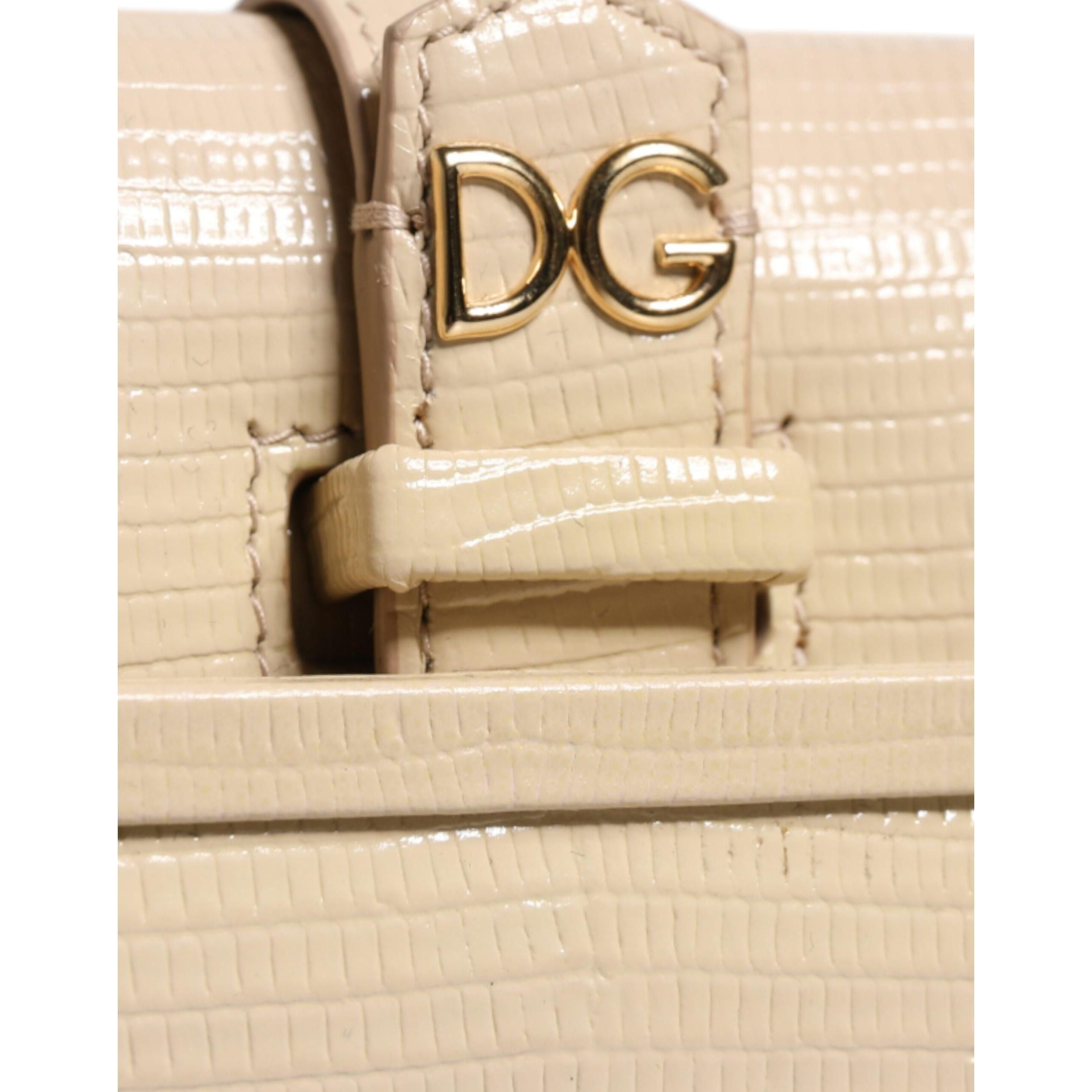 Luxour, Dolce & Gabbana Beige Leather Ingrid Top Handle Shoulder Bag, 