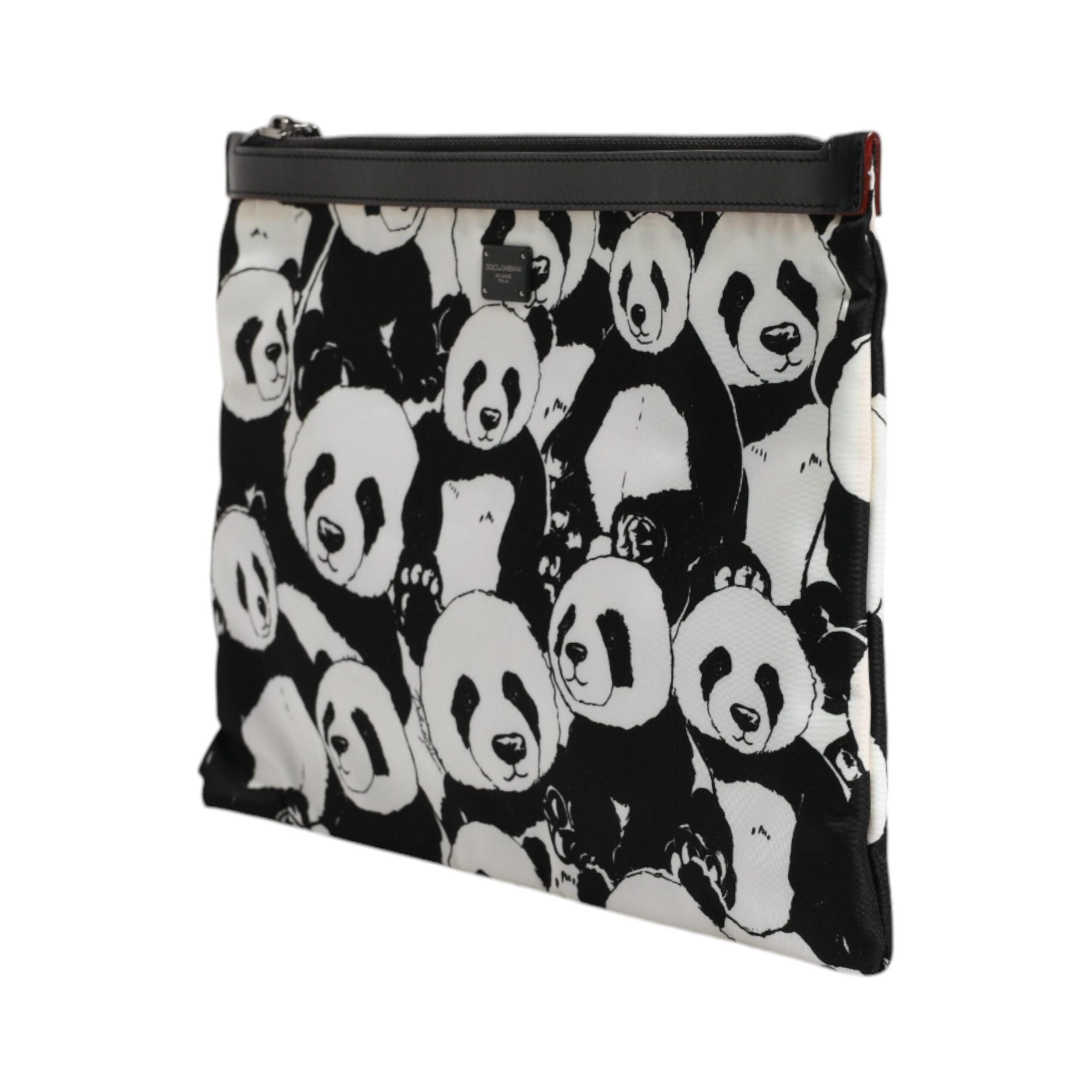 Luxour, Dolce & Gabbana Black White Panda Pattern Clutch Pouch Bag, 