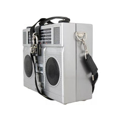 Luxour, Dolce & Gabbana Silver Retro Radio Boombox Limited Edition Handmade Wood Bag, 