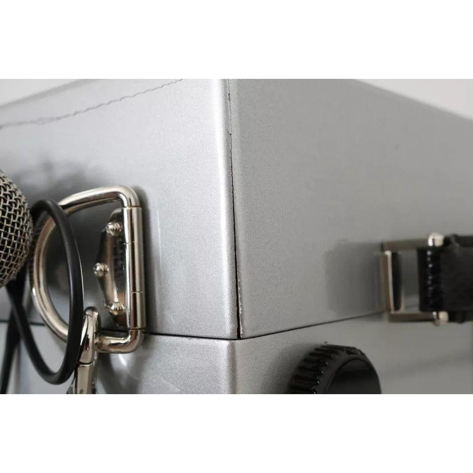 Luxour, Dolce & Gabbana Silver Retro Radio Boombox Limited Edition Handmade Wood Bag, 