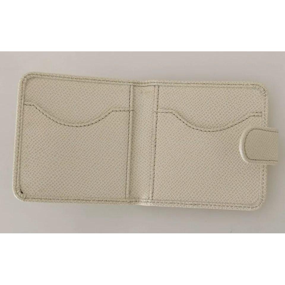 Luxour, Dolce & Gabbana White Dauphine Leather Condom Case Holder Pocket Wallet, 