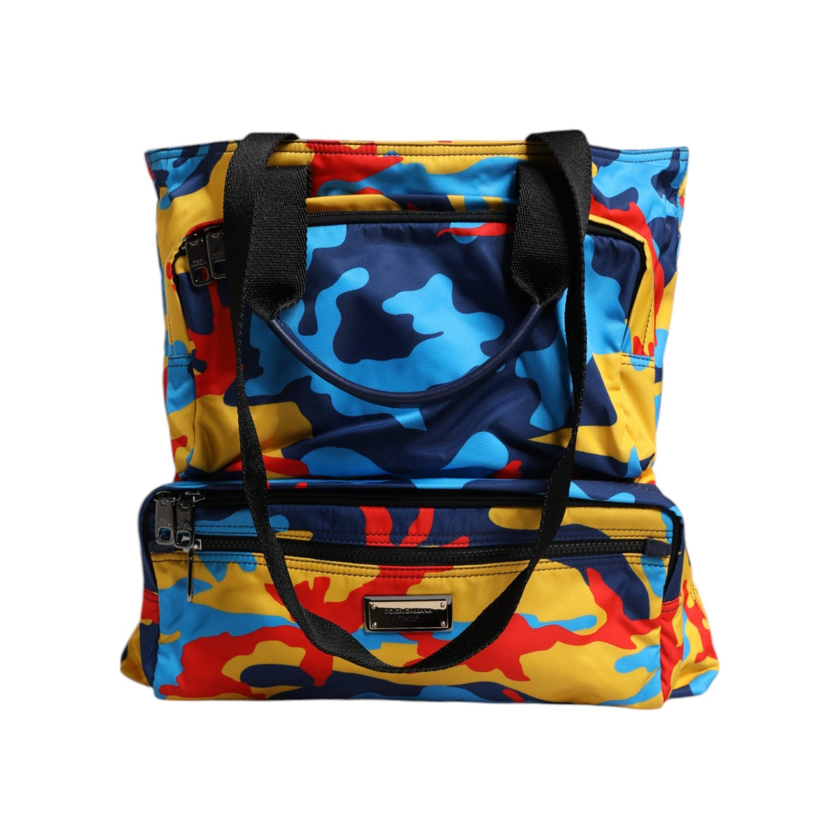 Luxour, Dolce & Gabbana Multicolor Camouflage Nylon Shopping Tote Bag, 