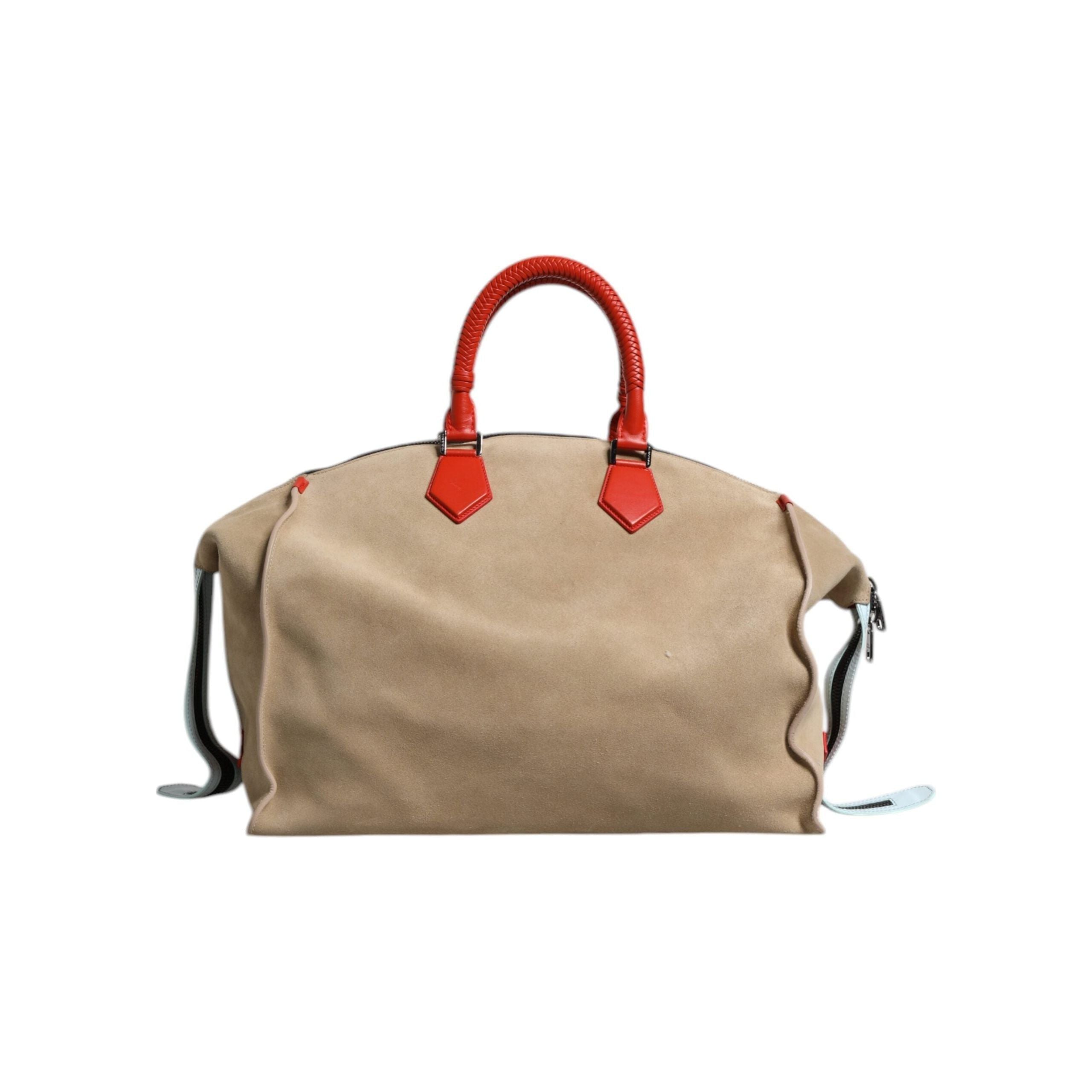 Luxour, Dolce & Gabbana Beige Suede Leather Top Handle Duffle Bag, 