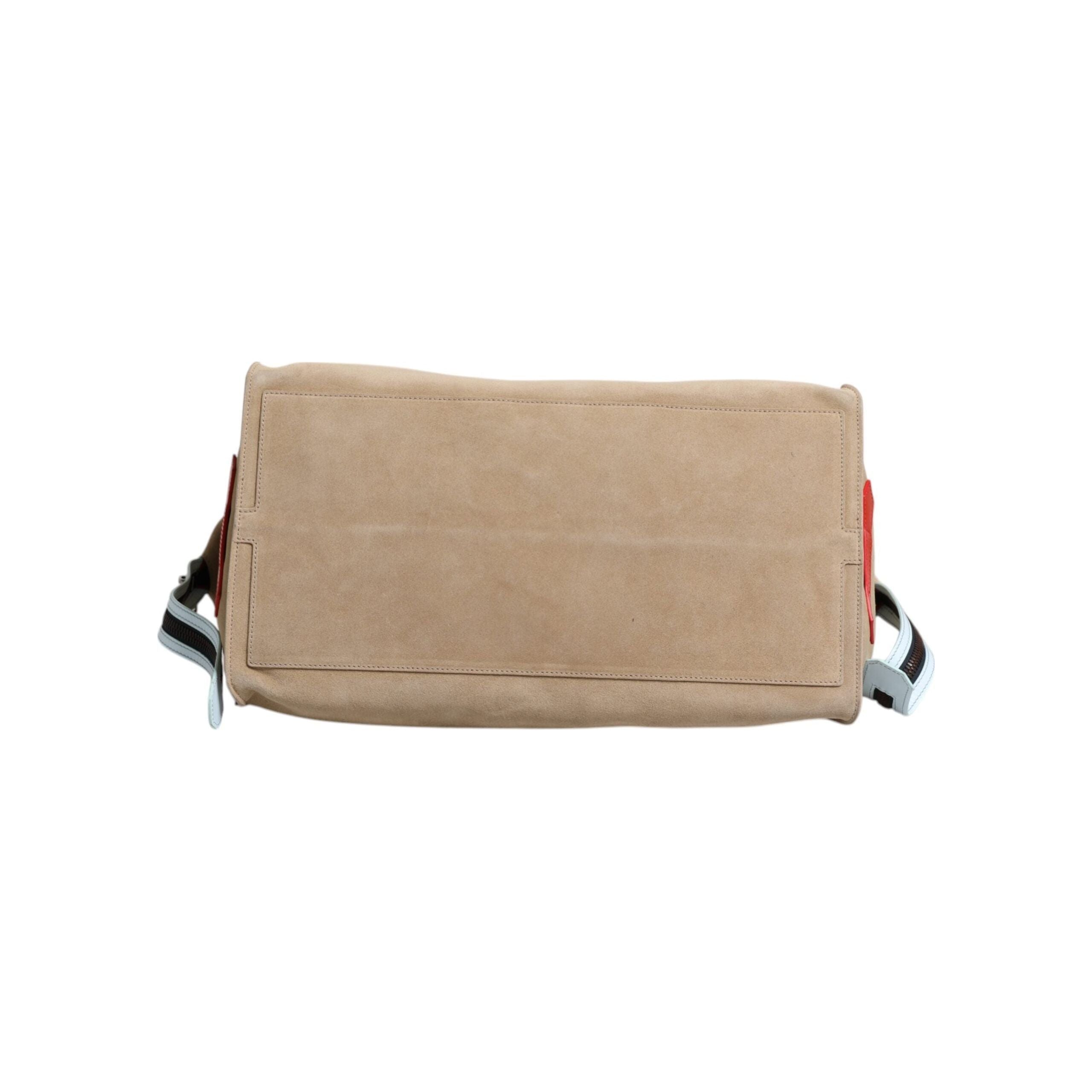 Luxour, Dolce & Gabbana Beige Suede Leather Top Handle Duffle Bag, 