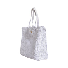 Luxour, Dolce & Gabbana White Cordonetto Lace Beatrice Shopping Tote Bag, 