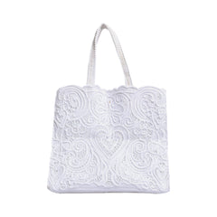 Luxour, Dolce & Gabbana Bag White Cordonetto Lace Beatrice Shopping Tote, 