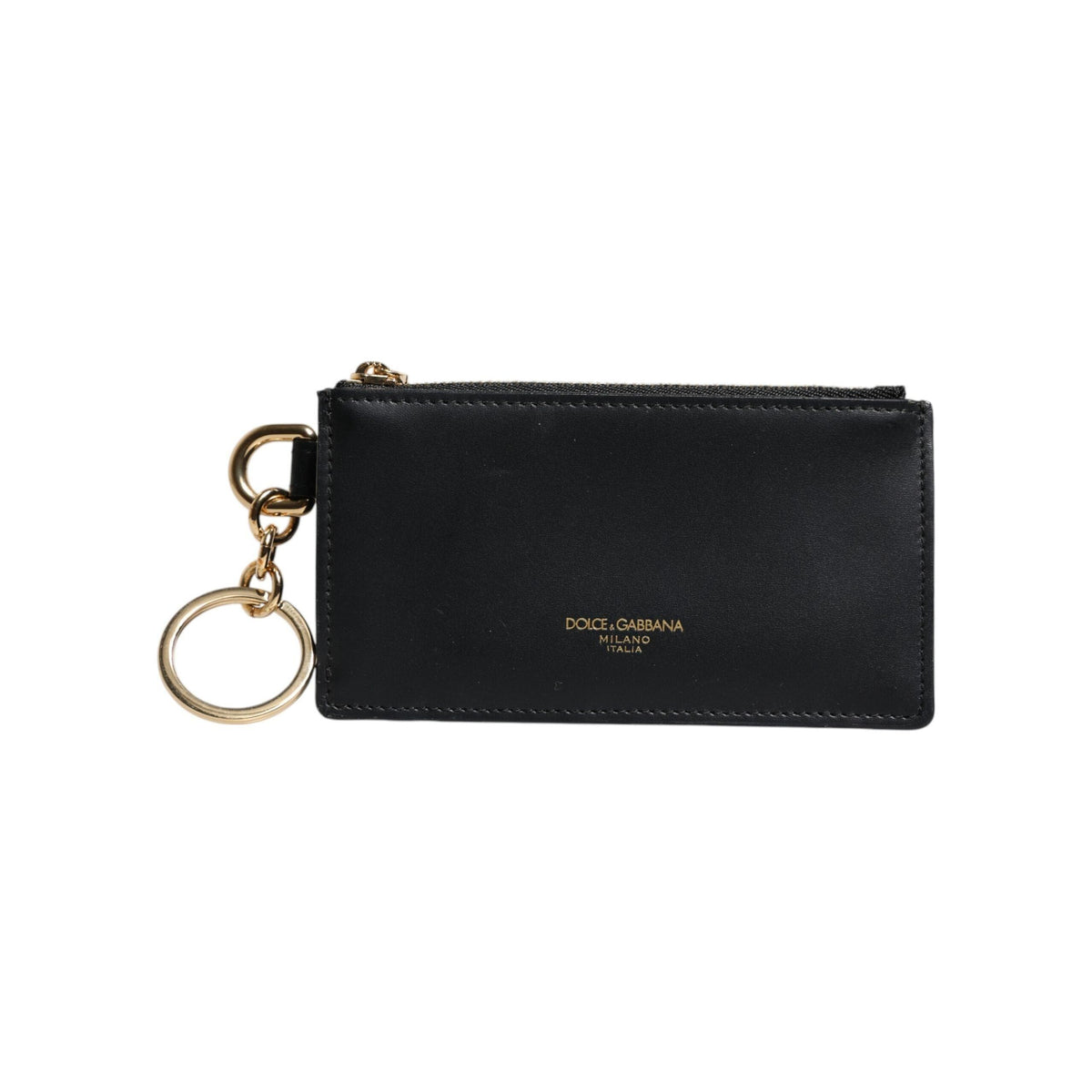 Luxour, Dolce & Gabbana Black Calfskin Leather DG Logo Card Holder Wallet, 