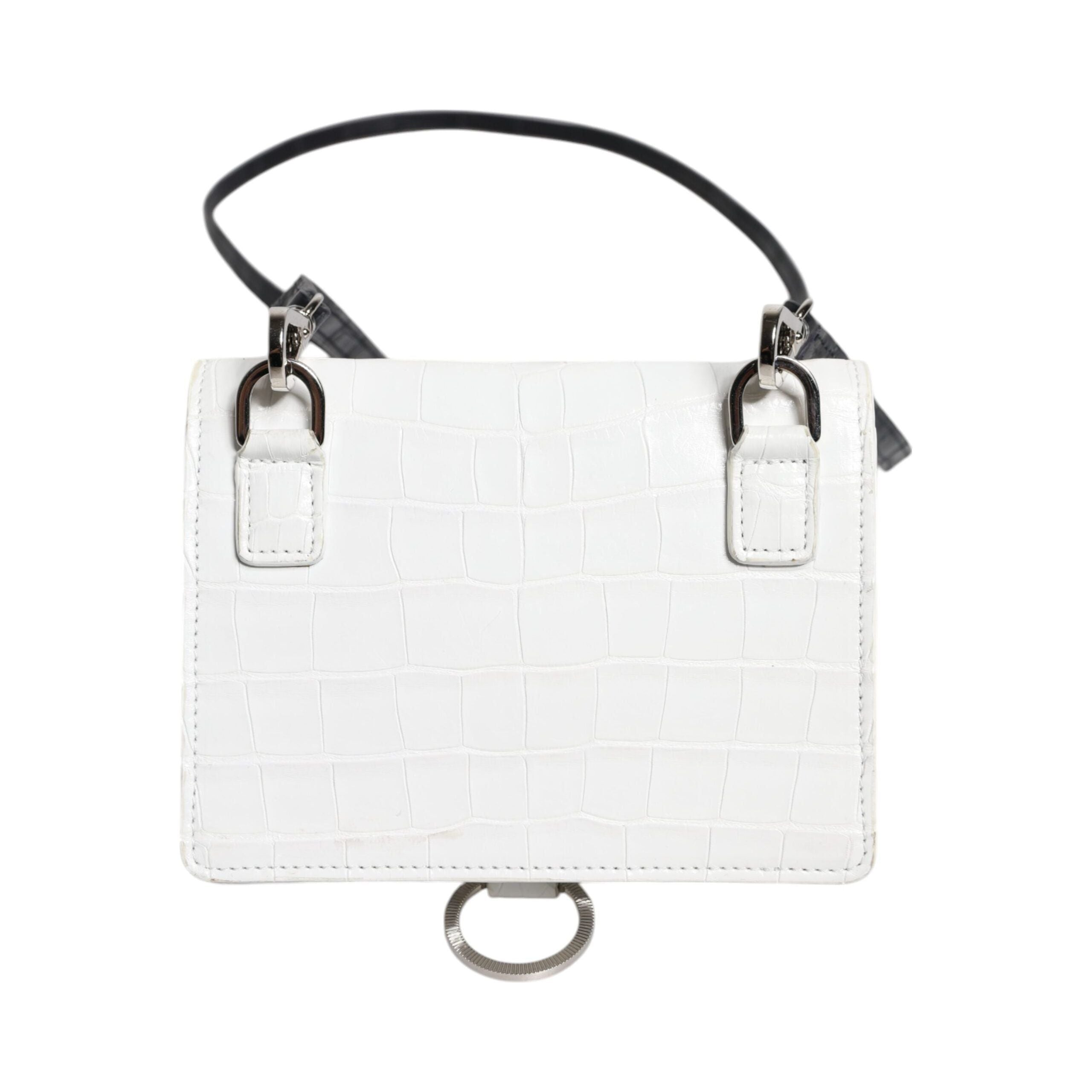 Luxour, Dolce & Gabbana White Blue Leather Bifold Crossbody Sling Wallet, 