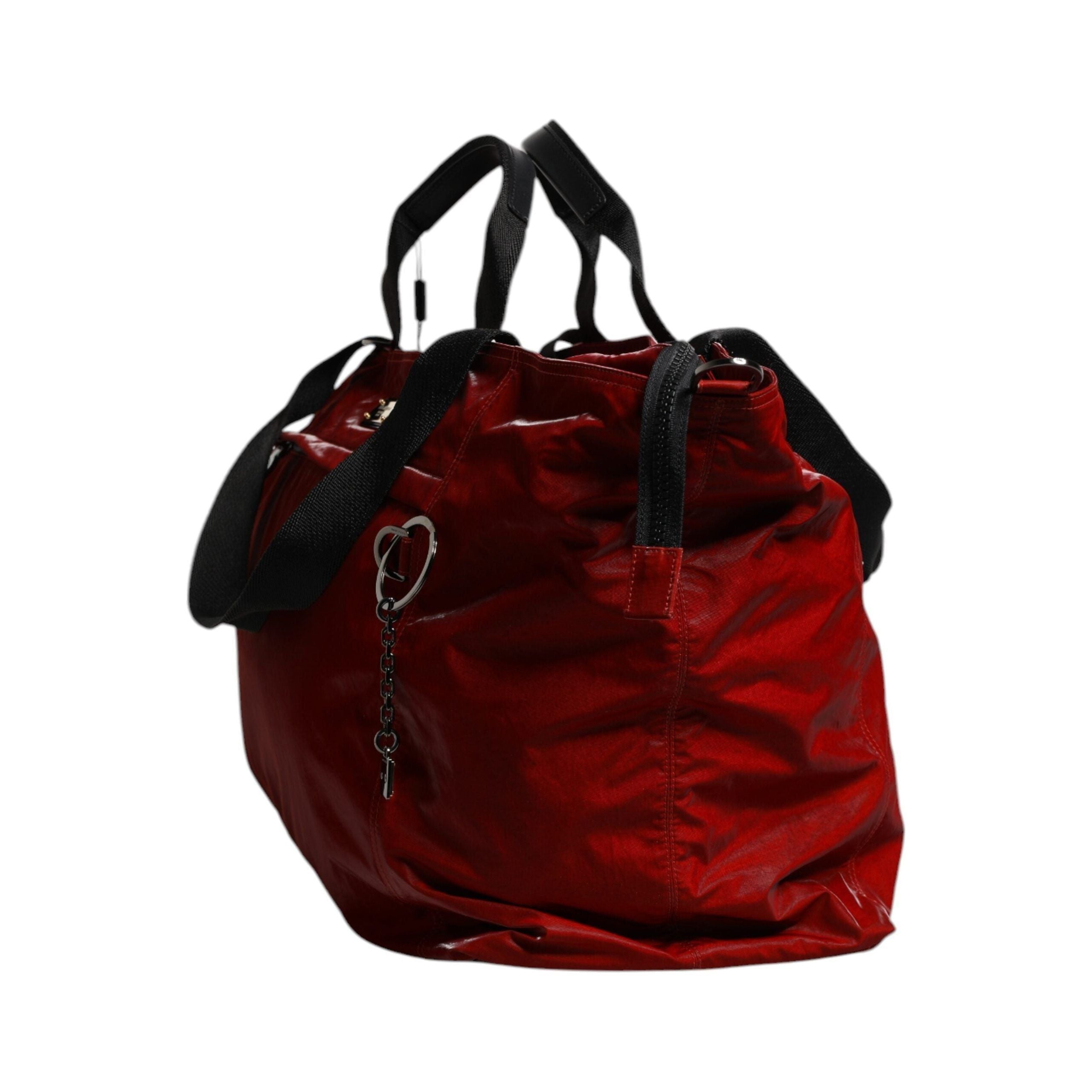 Luxour, Dolce & Gabbana Red Nylon Calfskin Hand Shoulder Duffel Bag, 