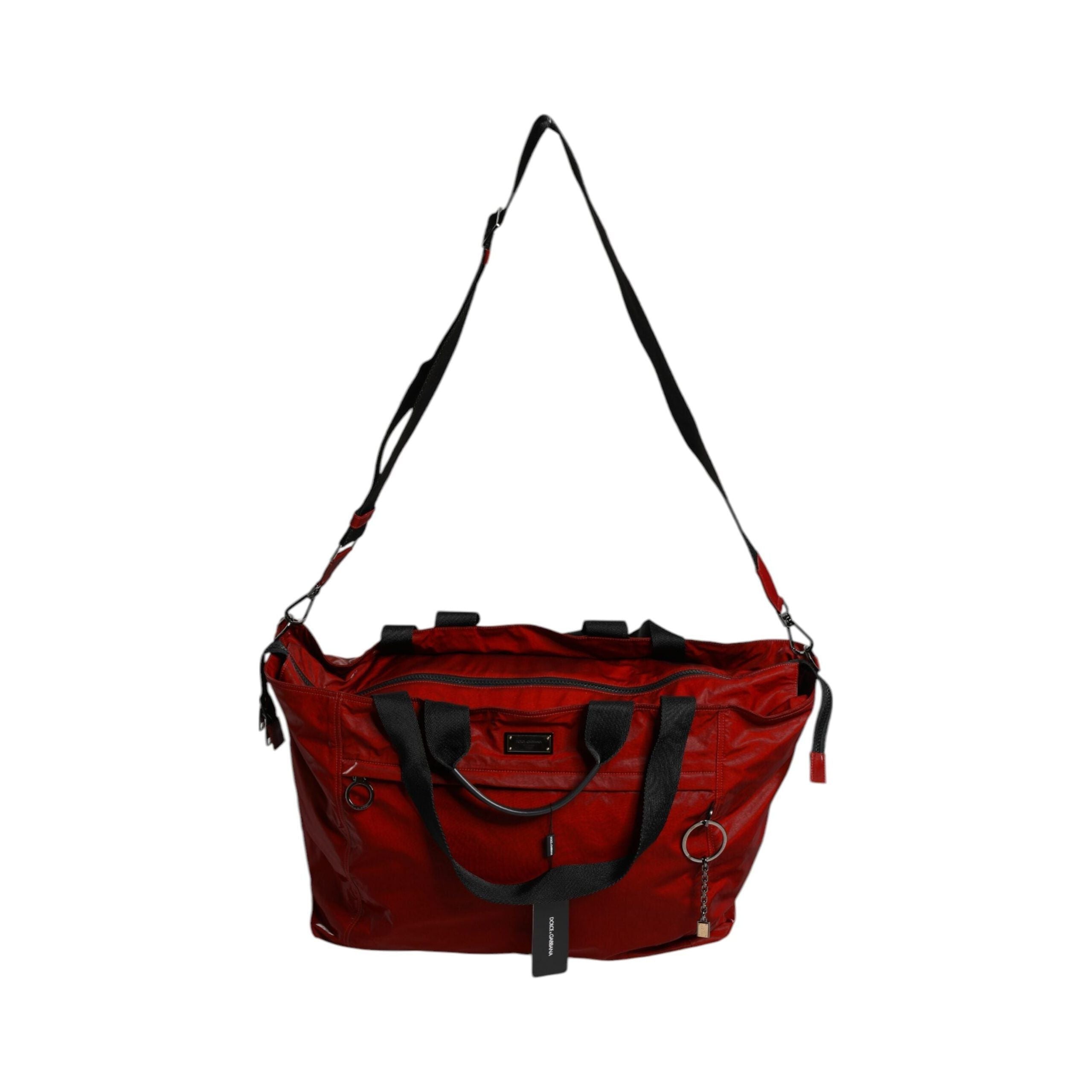 Luxour, Dolce & Gabbana Red Nylon Calfskin Hand Shoulder Duffel Bag, 