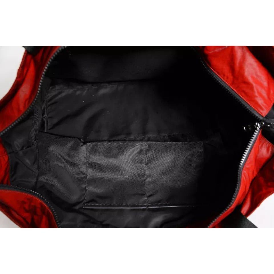 Luxour, Dolce & Gabbana Red Nylon Calfskin Hand Shoulder Duffel Bag, 