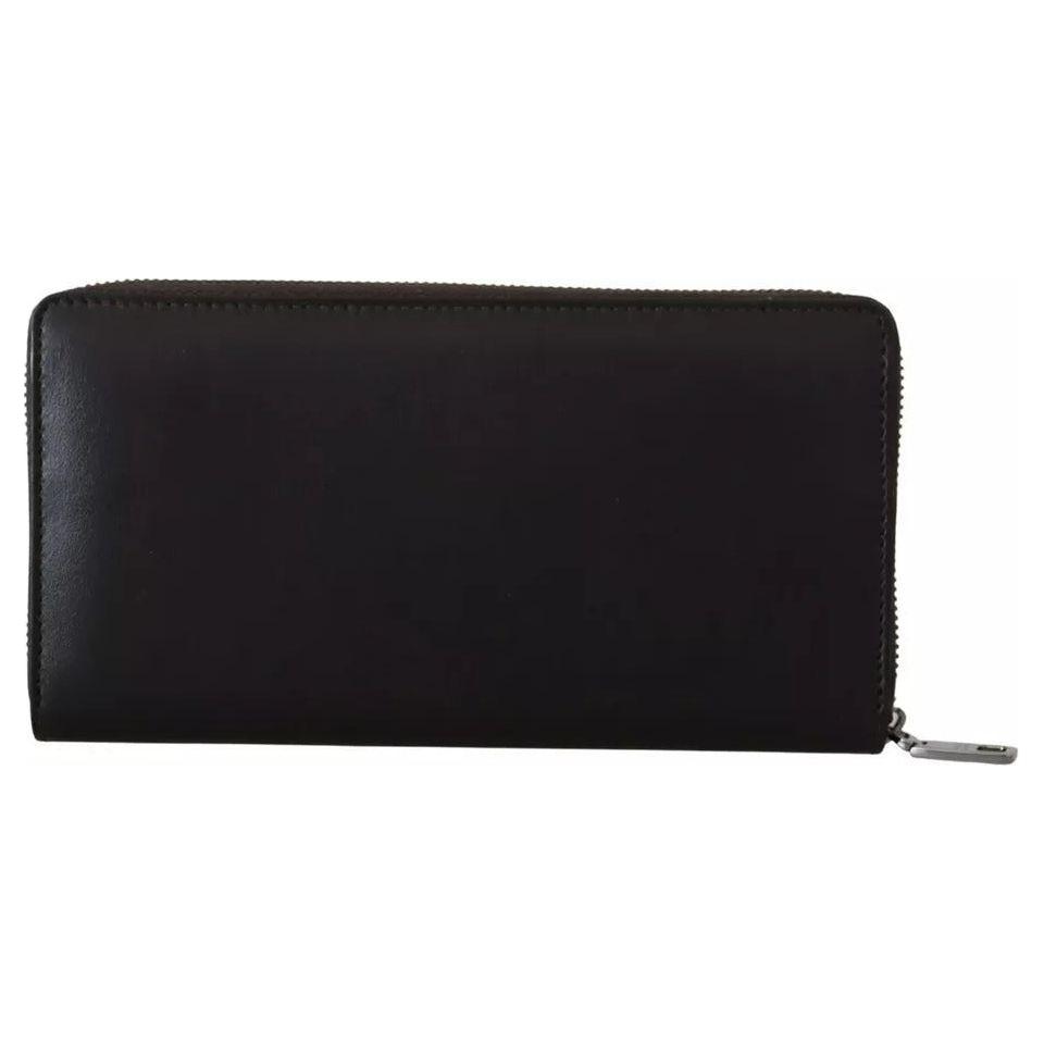 Luxour, Dolce & Gabbana Brown Exotic Leather Zip Around Continental Clutch Wallet, 