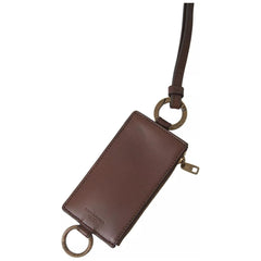 Luxour, Dolce & Gabbana Brown Leather Lanyard Logo Card Holder Men Wallet, 