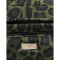 Luxour, Dolce & Gabbana Green Polyester Leopard Print Shell Messenger Bag, 