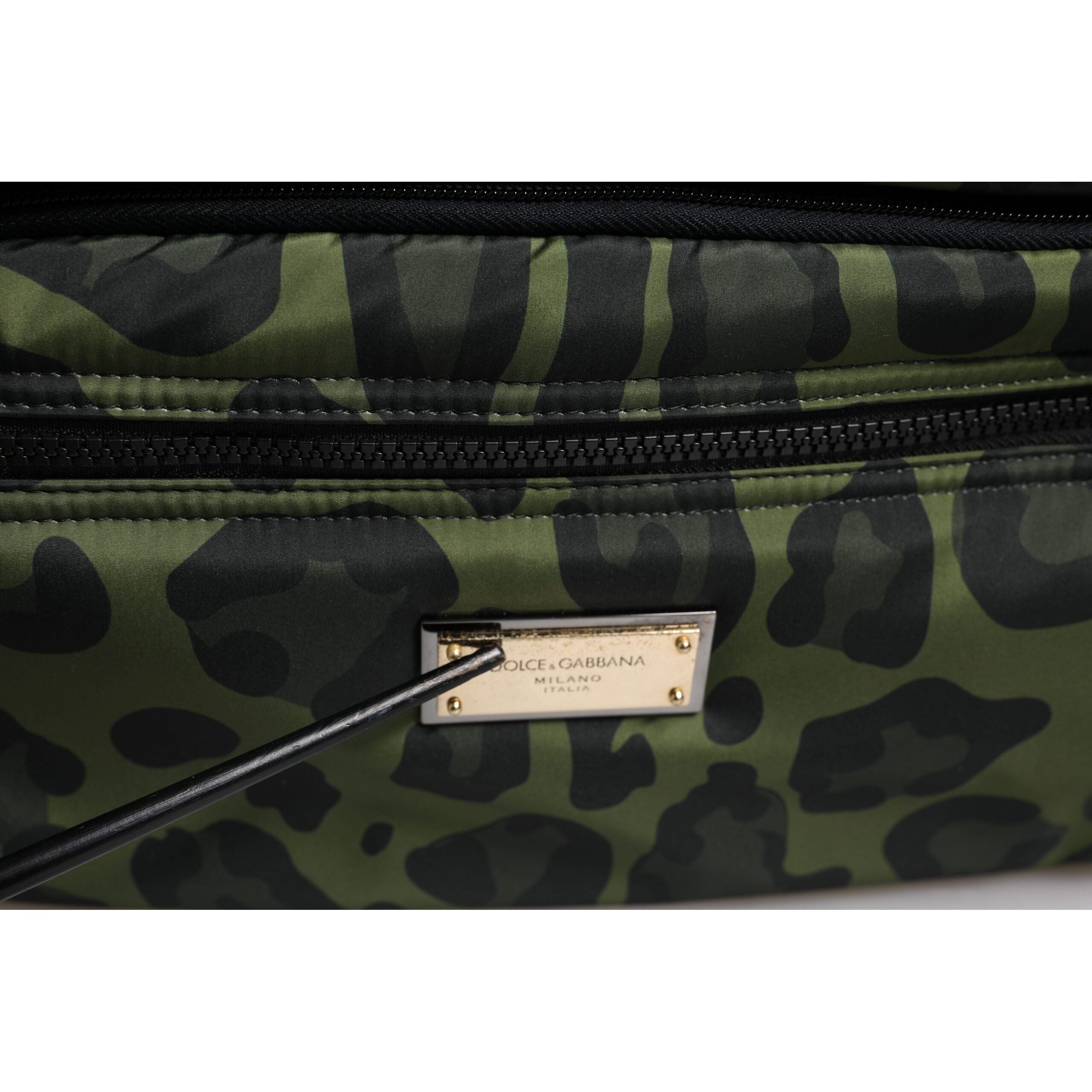 Luxour, Dolce & Gabbana Green Polyester Leopard Print Shell Messenger Bag, 