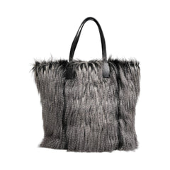 Luxour, Dolce & Gabbana Black Oversize Faux Fur Shopping Tote Bag, 