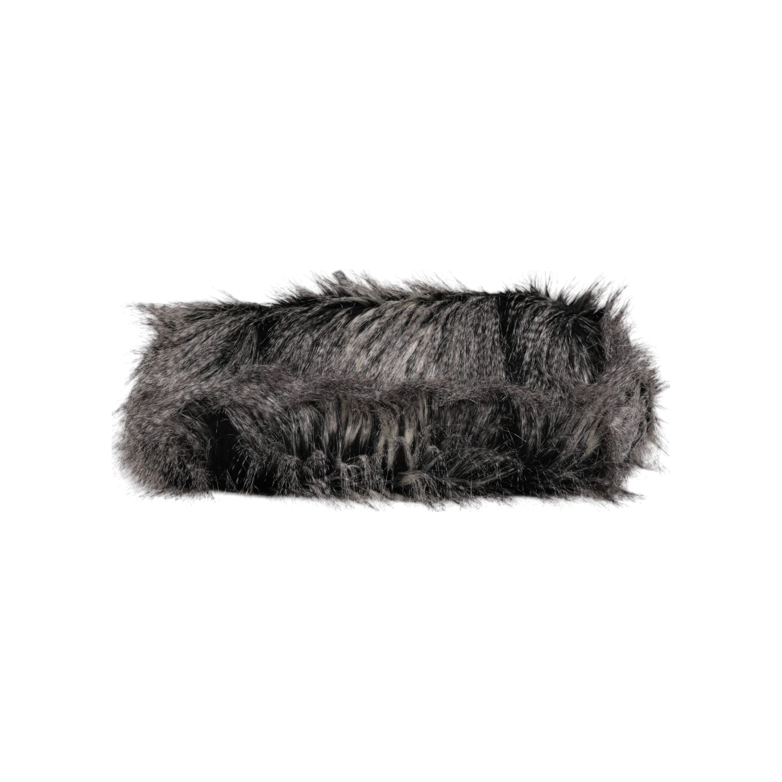 Luxour, Dolce & Gabbana Black Oversize Faux Fur Shopping Tote Bag, 