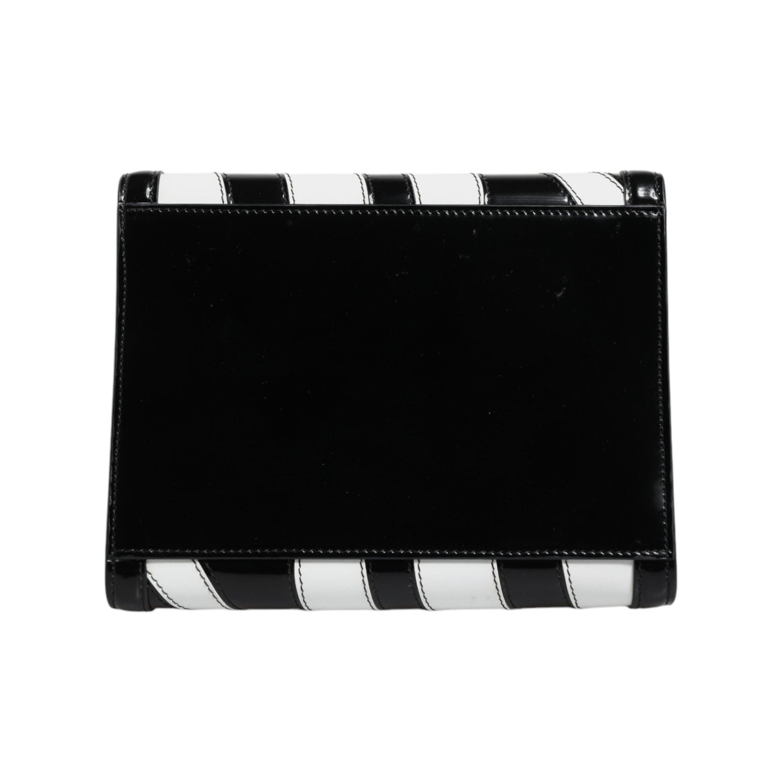 Luxour, Dolce & Gabbana Black White Zebra Patchwork Logo Plaque Shoulder Bag, 