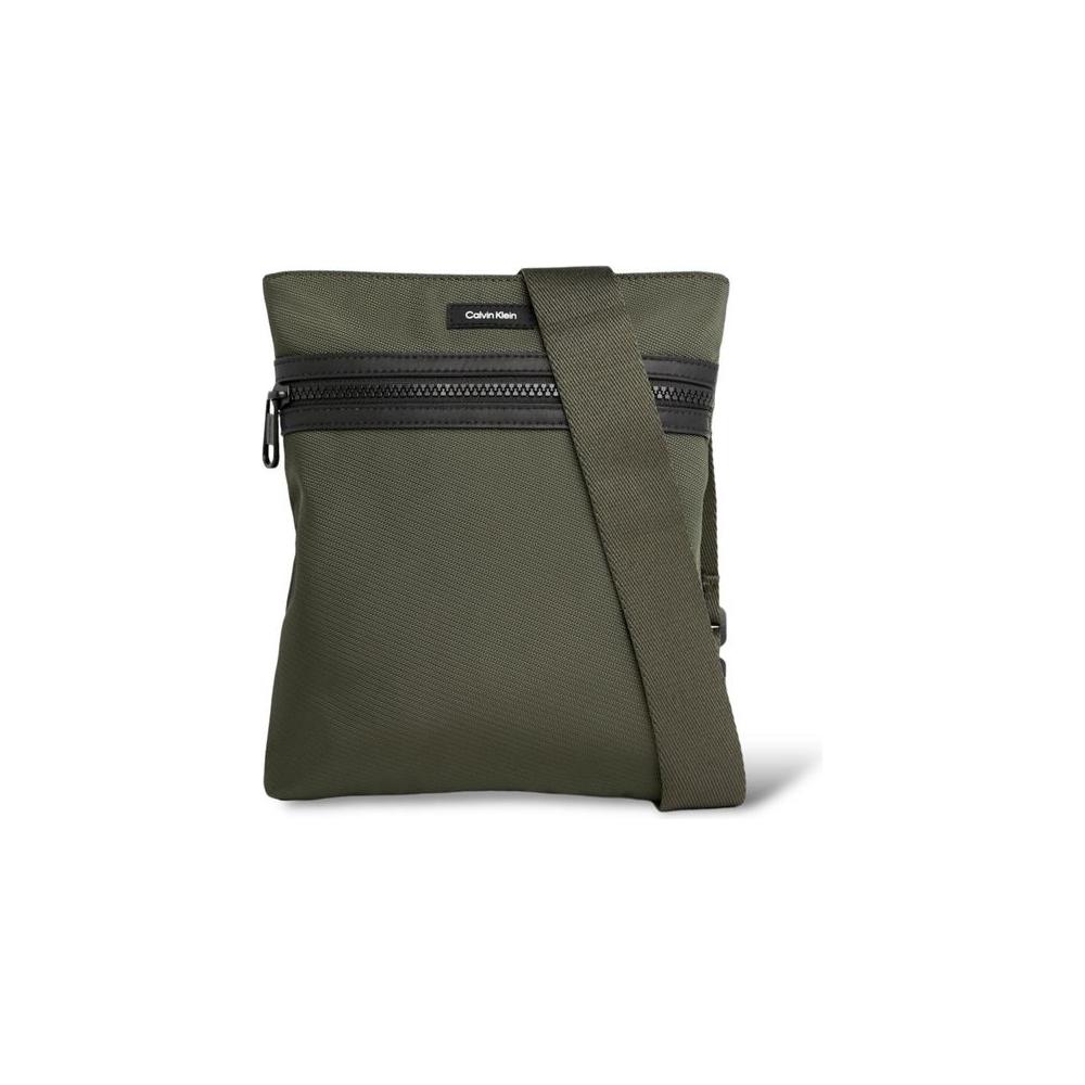 Luxour, Calvin Klein Green Recycled Polyester Messenger Bag, 