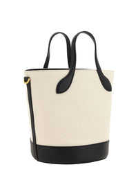 Thumbnail for Luxour, Bally Elegant Monogram Bucket Bag in Black & White, 