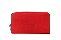 Thumbnail for Luxour, Burberry Elmore Red Embossed Logo Leather Continental Clutch Wallet, 