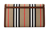 Thumbnail for Luxour, Burberry Hannah Icon Stripe Archive Tan E-Canvas Leather Wallet Crossbody Bag, 