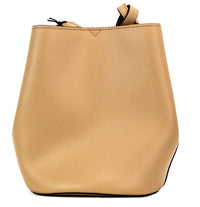 Thumbnail for Luxour, Burberry Lorne Small Camel Haymarket Check Pebble Leather Bucket Handbag Purse, 