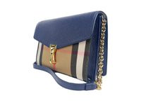 Thumbnail for Luxour, Burberry Macken Small Regency Blue House Check Leather Crossbody Bag, 