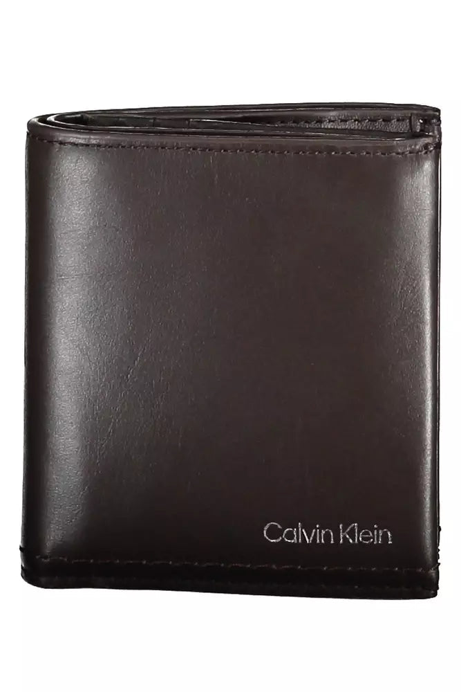 Luxour, Calvin Klein Brown Leather Men Wallet, 