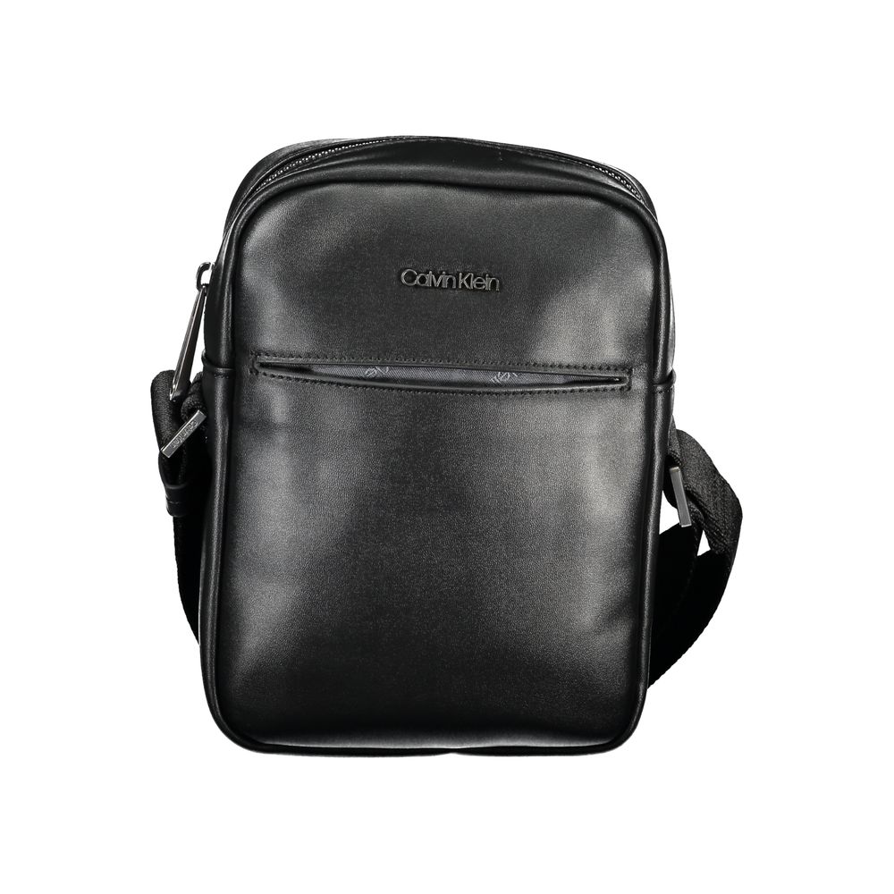 Calvin Klein Eco - Chic Black Shoulder Bag with Logo Detail - Luxour