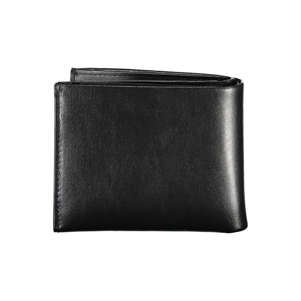 Luxour, Calvin Klein Elegant Black Leather Dual-Compartment Wallet, 