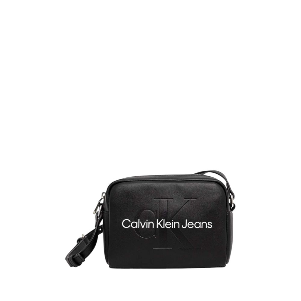 Calvin Klein Jeans Black And White Polyethylene Handbag - Luxour