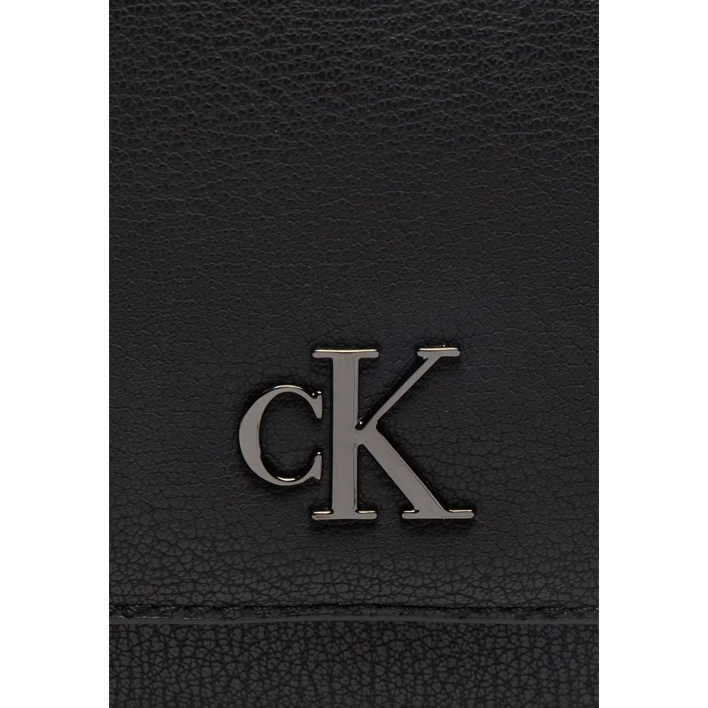 Calvin Klein Jeans Black Synthetic Leather Handbag - Luxour