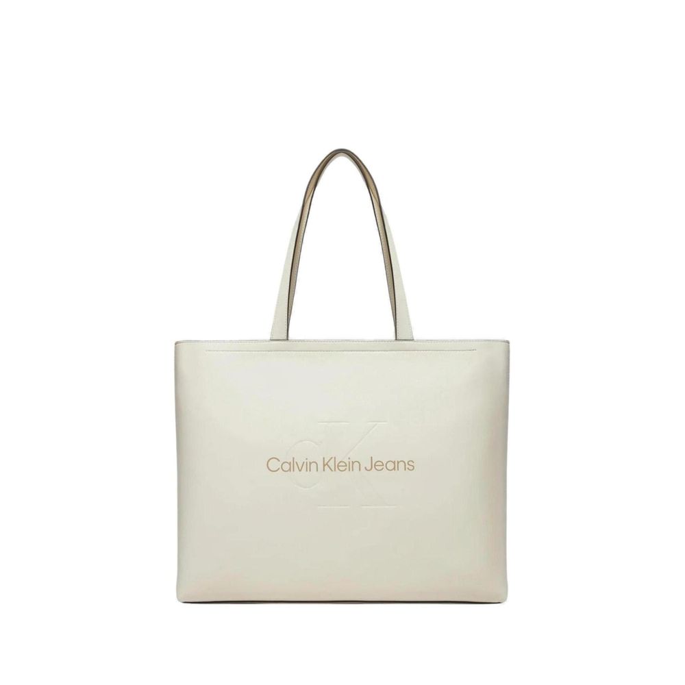 Calvin Klein Jeans White Polyethylene Handbag - Luxour