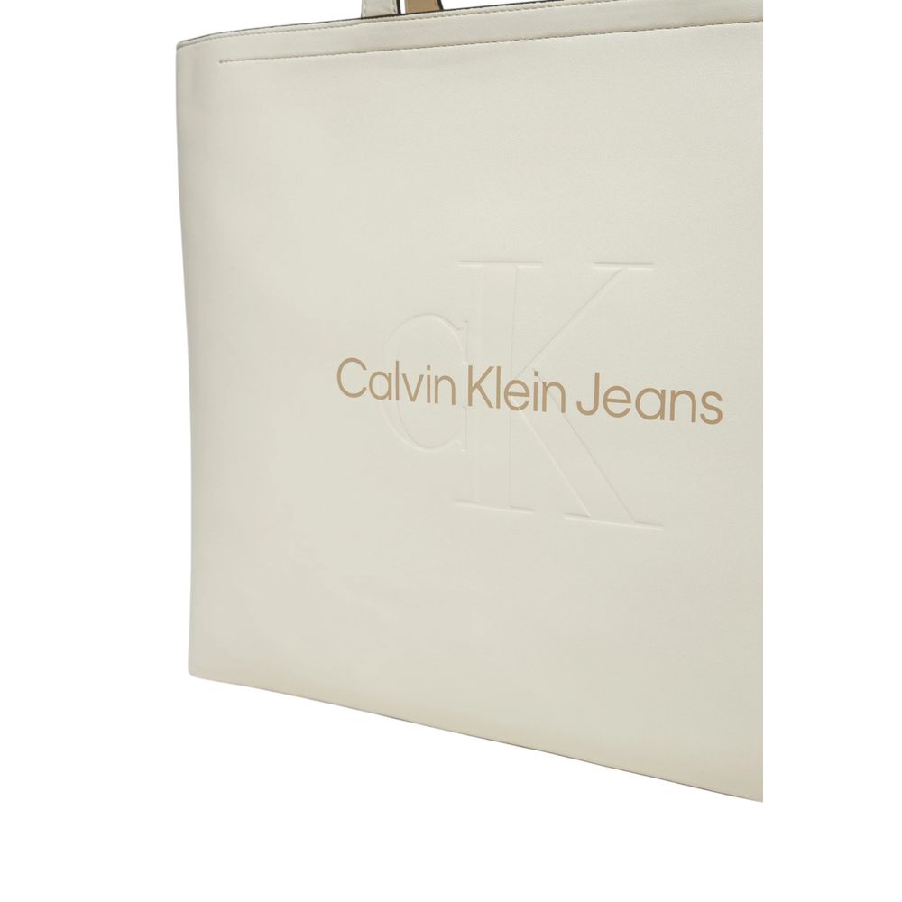 Calvin Klein Jeans White Polyethylene Handbag - Luxour