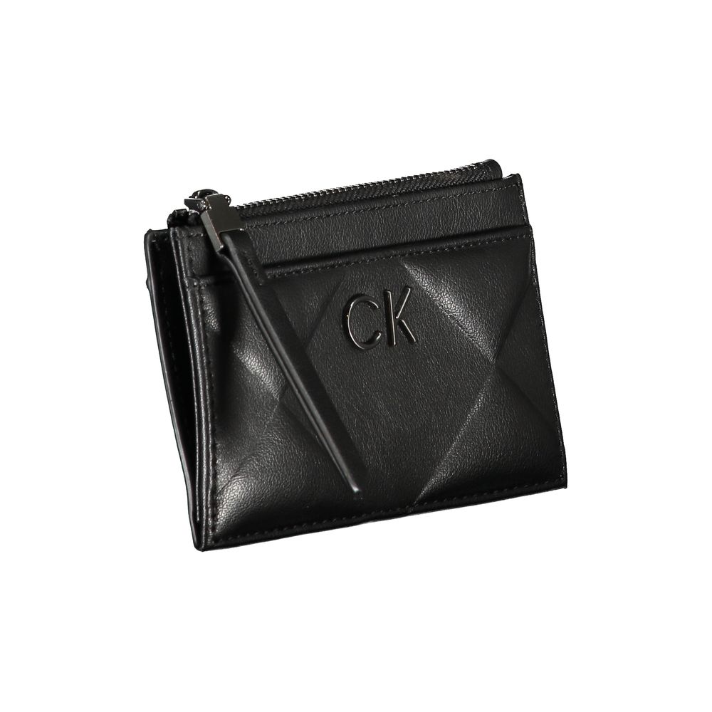 Luxour, Calvin Klein Sleek Black Zip Wallet with Contrast Detailing, 