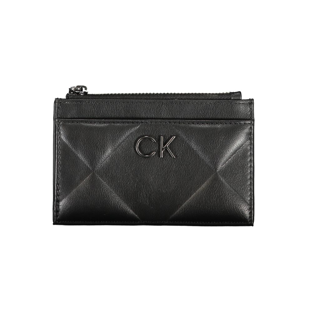 Luxour, Calvin Klein Sleek Black Zip Wallet with Contrast Detailing, 