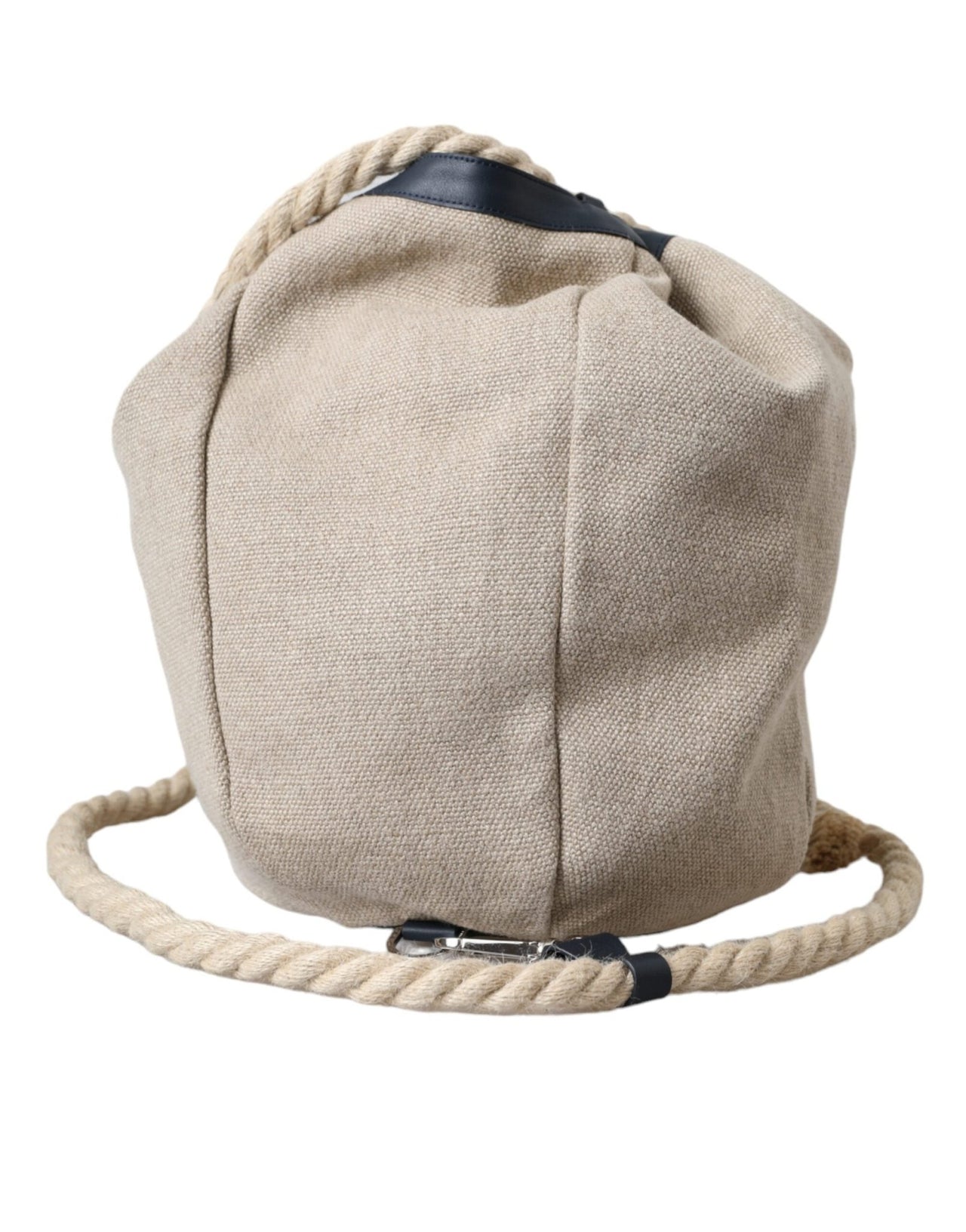 Dolce & Gabbana Beige Canvas Fabric Bucket Sack Pouch Purse Bag - Luxour