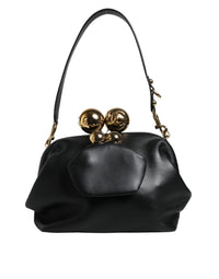 Thumbnail for Dolce & Gabbana Black Calfskin Leather Shoulder Clutch Bag - Luxour