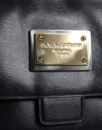 Thumbnail for Luxour, Dolce & Gabbana Black Calfskin Leather SICILY Chain Strap Crossbody Bag, 