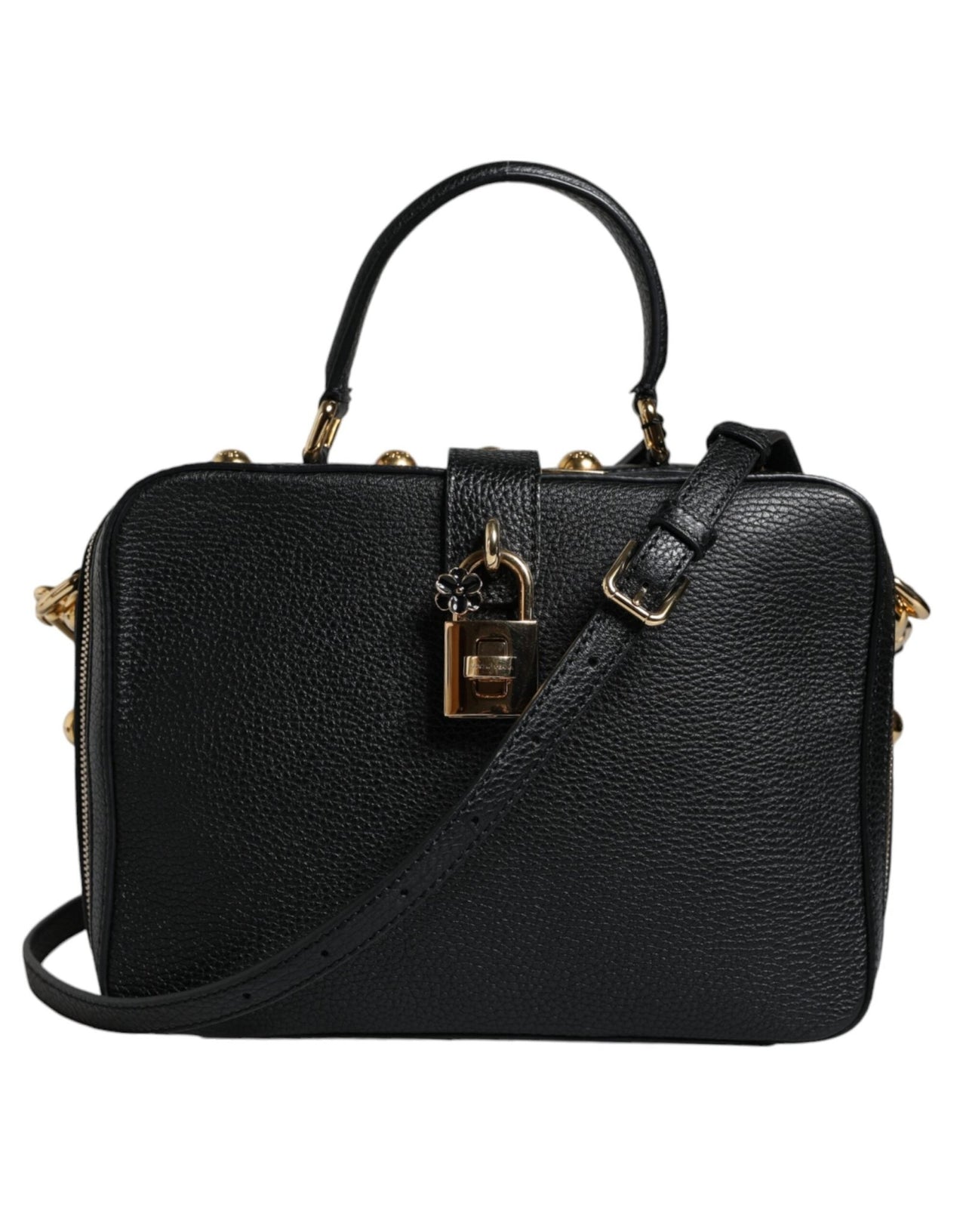 Dolce & Gabbana Black Calfskin Leather Welcome Handbag Bag - Luxour