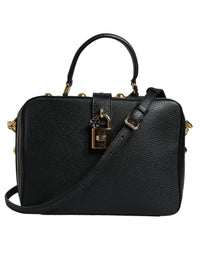 Thumbnail for Dolce & Gabbana Black Calfskin Leather Welcome Handbag Bag - Luxour