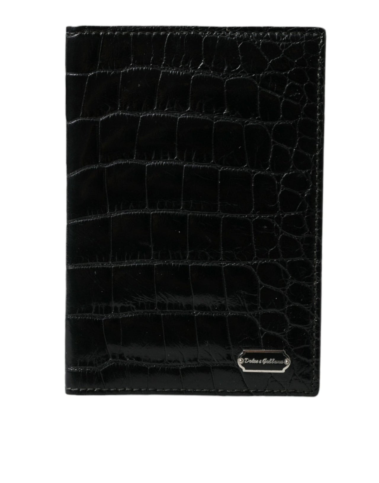 Dolce & Gabbana Black Exotic Skin Leather Long Bifold Passport Holder - Luxour